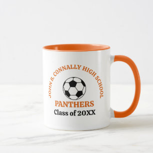 Orange Soccer Player Personalised Team Mug