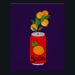 Orange Soda Can with Fruit Branch – Fun Pop Art Poster<br><div class="desc">Add a burst of creativity to your items with this quirky design of an orange soda can sprouting a branch of fruit. Ideal for lovers of playful and vibrant art.</div>