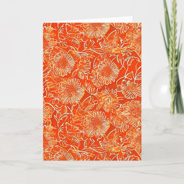 Orange soft flowers card (Front)