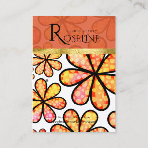 Orange Soft Flowers jewlery display Business Card