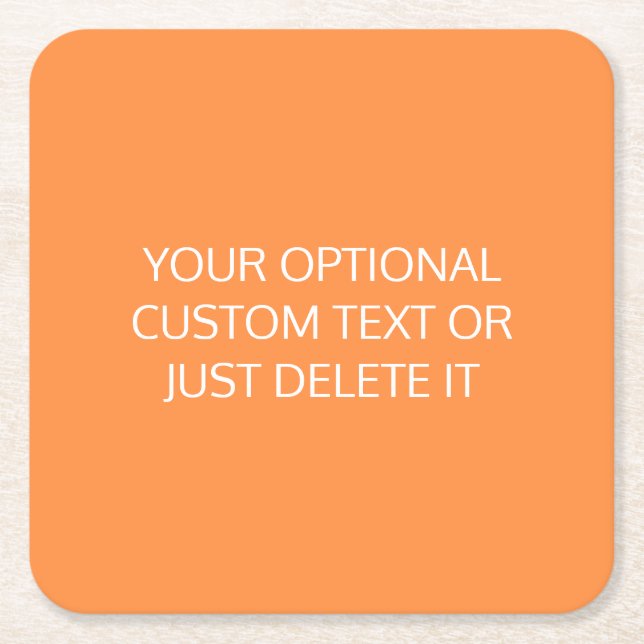 Orange solid colour trendy coctail party palette square paper coaster (Front)