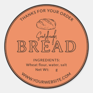 Orange Sourdough Bread Thank You Sticker