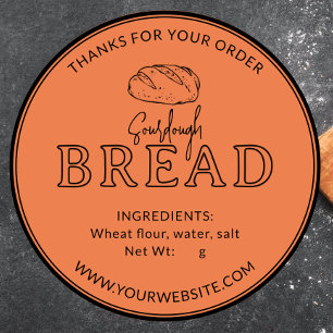 Orange Sourdough Bread Thank You Sticker
