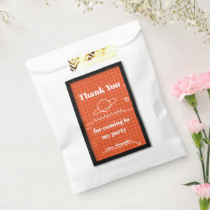 Orange Spaceship Control Screen Thank You Gift Favour Bags