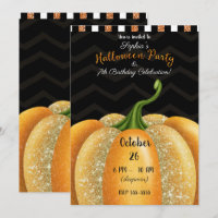 Orange Sparkle Pumpkin Halloween Birthday Party