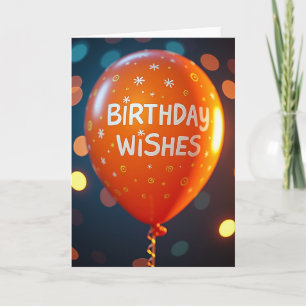 Orange Sphere Wishes Card