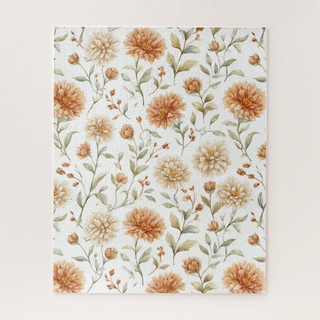 Orange Spice Cream Flowers Jigsaw Puzzle (Vertical)