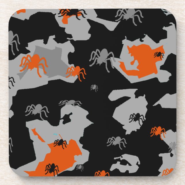 Orange Spider Camo Coaster (Front)