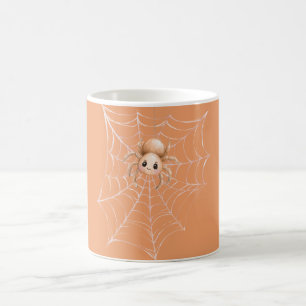 Orange Spider on Web Coffee Mug