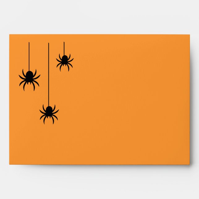 Orange Spiders and Lace Invitation Envelope (Front)