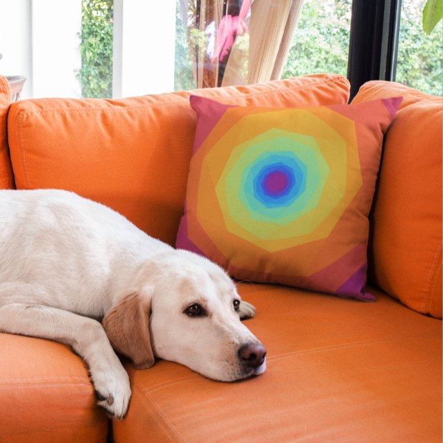 Orange Spiral With Blue Centre Cushion (Creator Uploaded)