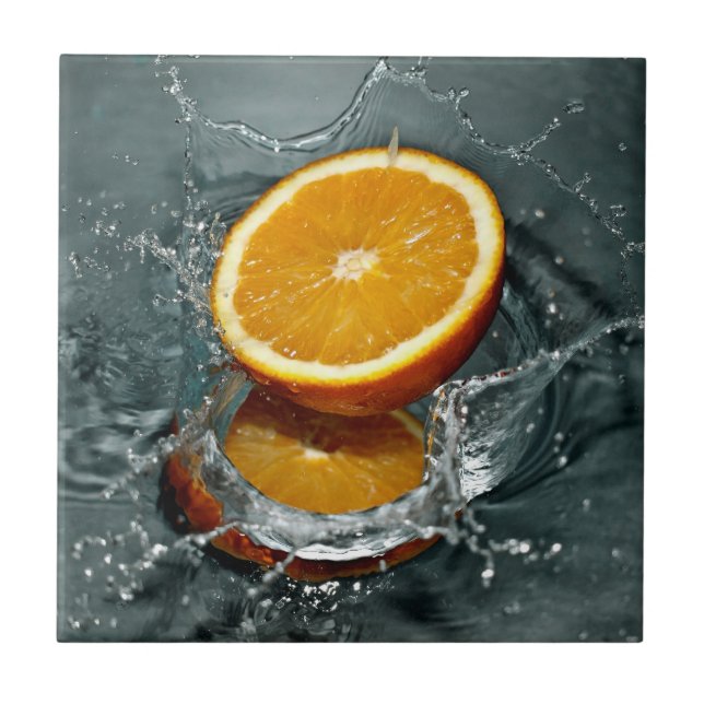 Orange Splash ceramic tile (Front)