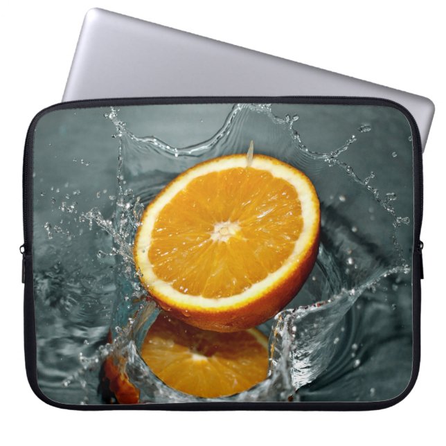 Orange Splash laptop sleeves (Front)