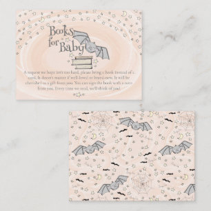 Orange Spooky Cute Bats Books for Baby Baby Shower Enclosure Card