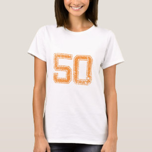 Orange Sports Jerzee Number 50.png T-Shirt