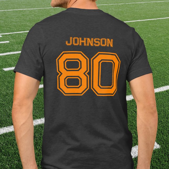 Orange Sports Team Custom Name, Number, Team Black Tri-Blend Shirt (Creator Uploaded)