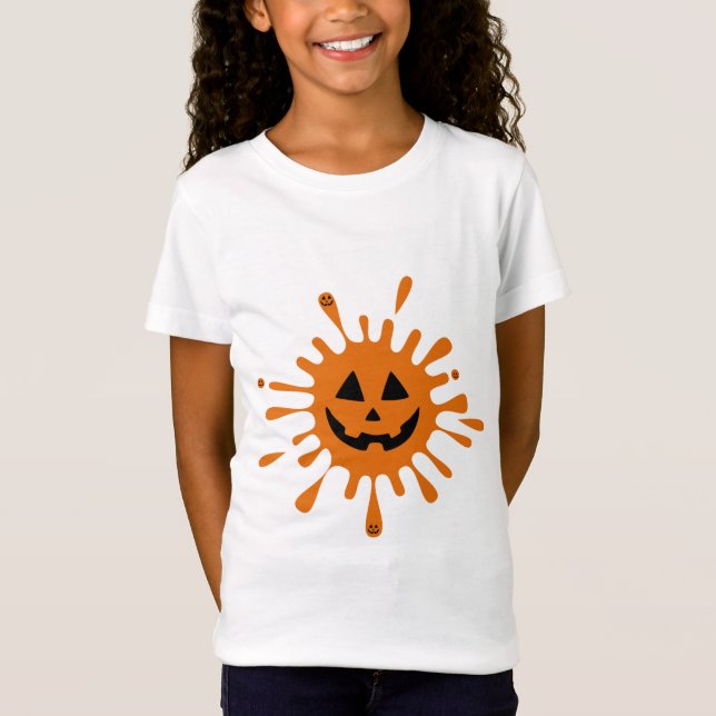 orange spot with pumpkin face T-Shirt (Front)