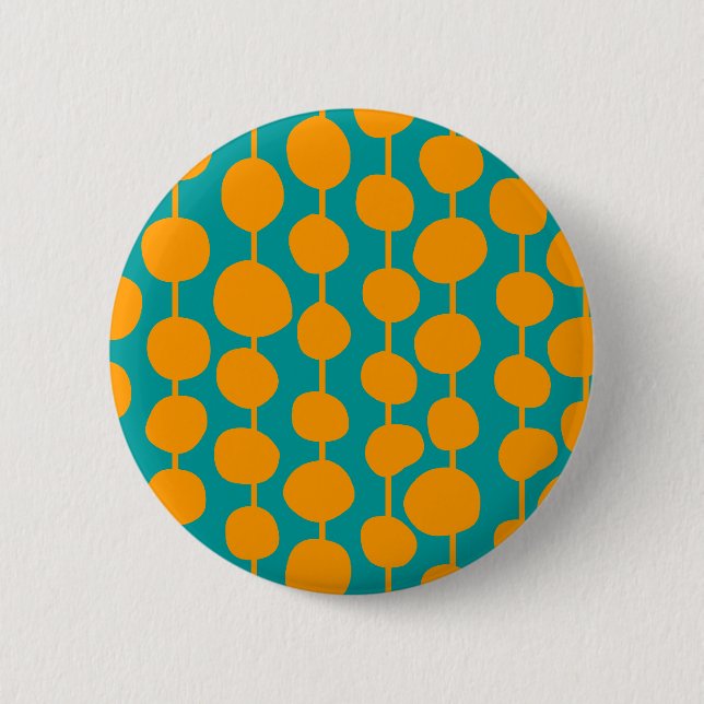 Orange Spots and Lines 6 Cm Round Badge (Front)