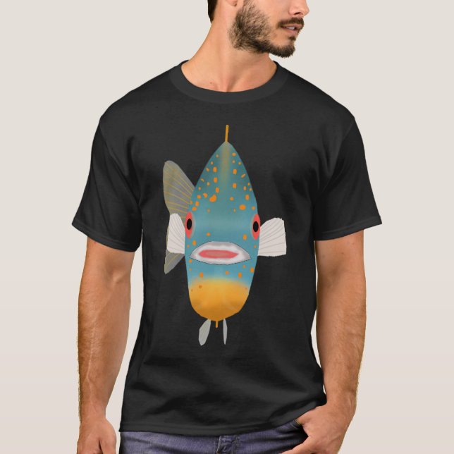 Orange Spotted Sunfish - Fish Head T-Shirt (Front)