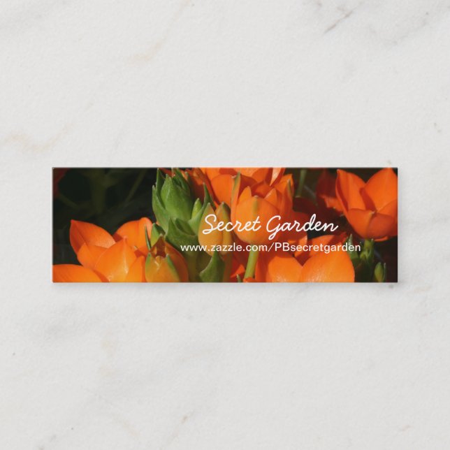 Orange Spring 1 -Floral photography Mini Business Card (Front)
