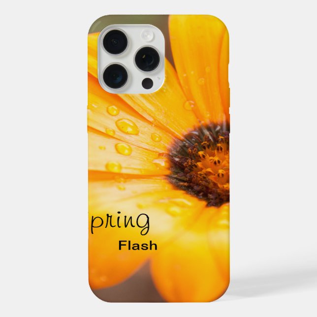 Orange Spring Flash African Daisy Flower Custom iPhone Case (Back)