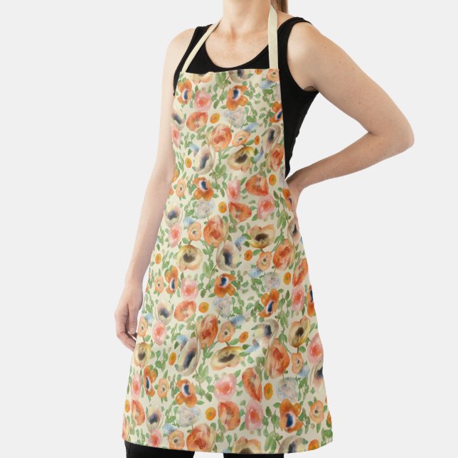 Orange Spring Flowers Apron (Insitu)