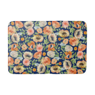 Orange Spring Flowers Bath Mat