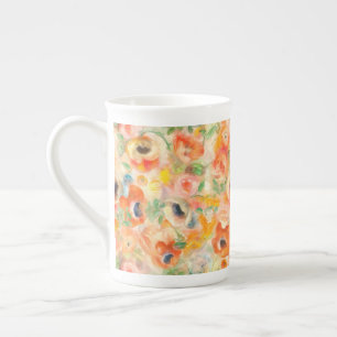 Orange Spring Flowers Bone China Mug