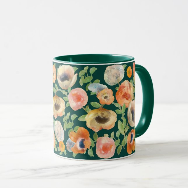 Orange Spring Flowers Mug (Front Right)