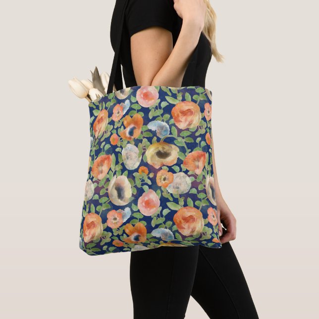Orange Spring Flowers Tote Bag (Close Up)
