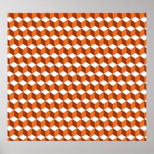 Orange Square: Abstract Vintage Background Poster