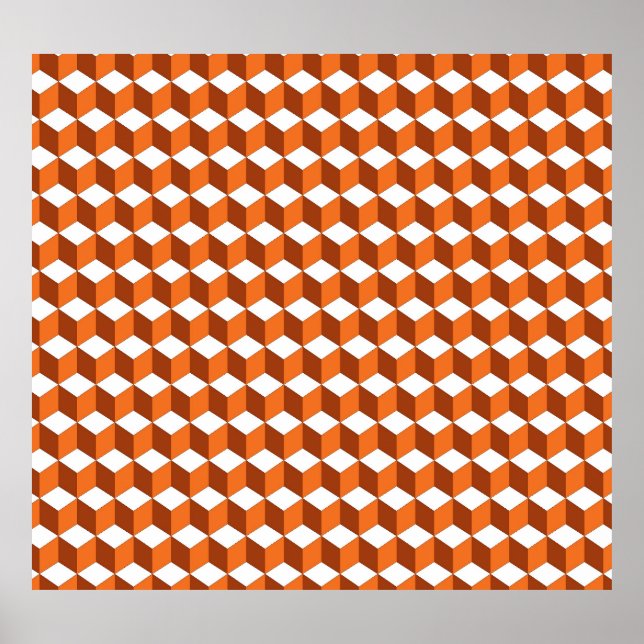 Orange Square: Abstract Vintage Background Poster (Front)