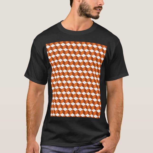 Orange Square: Abstract Vintage Background T-Shirt (Front)