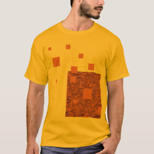 Orange Squares Float Brown Abstract Mesh Artsy  T-Shirt