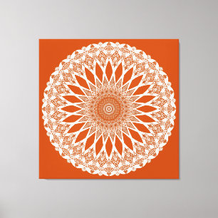 Orange Squirrel Tristyns Mandala Canvas Print