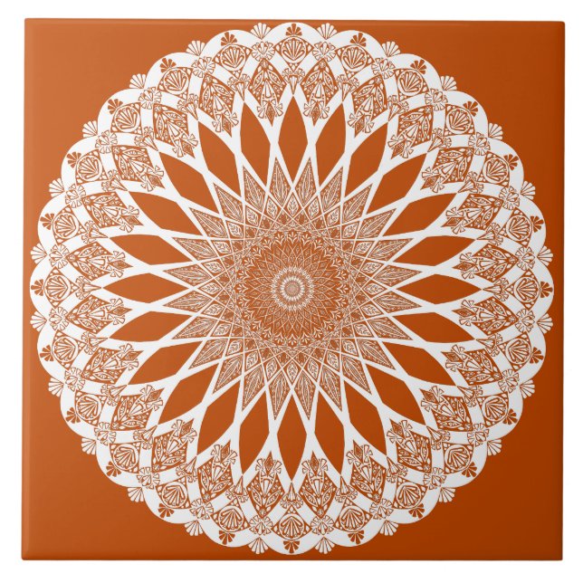 Orange Squirrel Tristyns Mandala Tile (Front)