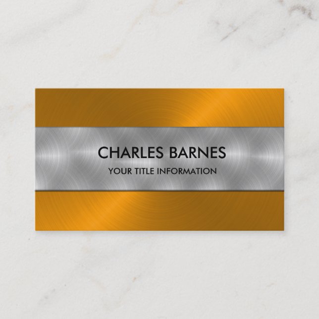 Orange Stainless Steel Business Card (Front)