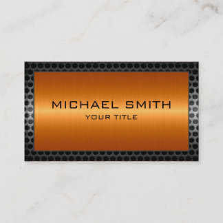 Orange Stainless Steel Elegant Metal Border Business Card