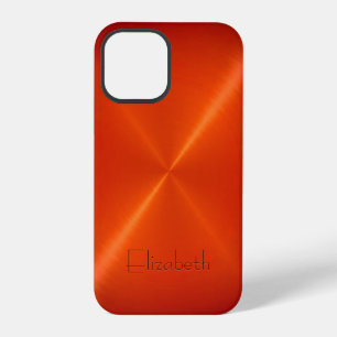 Orange Stainless Steel Metal Look iPhone 12 Pro Case