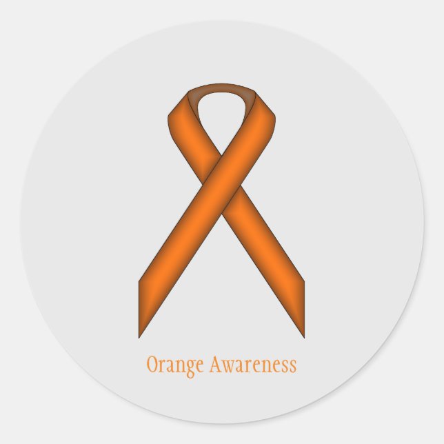 Orange Standard Ribbon by Kenneth Yoncich Classic Round Sticker (Front)