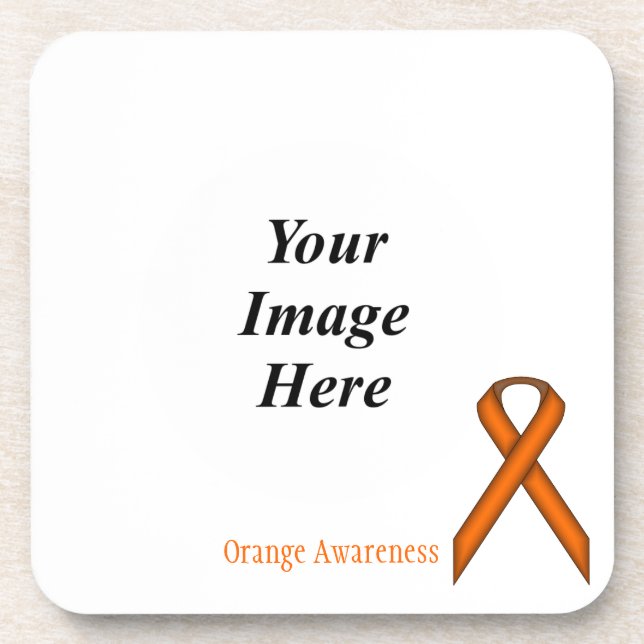 Orange Standard Ribbon by Kenneth Yoncich Coaster (Front)