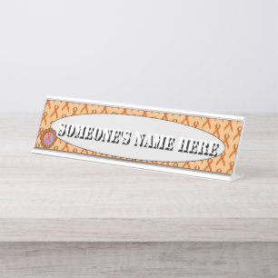 Orange Standard Ribbon by Kenneth Yoncich Desk Name Plate