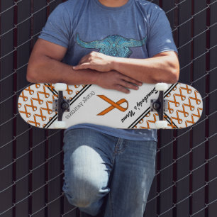 Orange Standard Ribbon by Kenneth Yoncich Skateboard