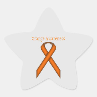 Orange Standard Ribbon by Kenneth Yoncich Star Sticker