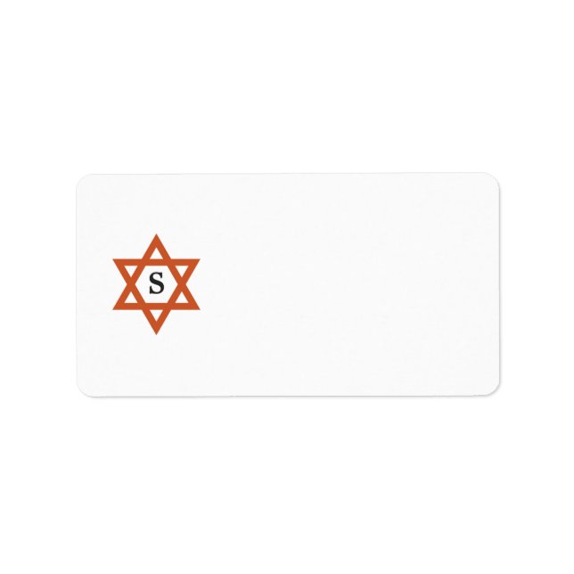 Orange Star of David Label (Front)