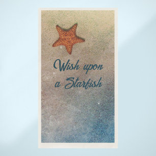 Orange Starfish in the Sand and Surf Customisable  Napkin