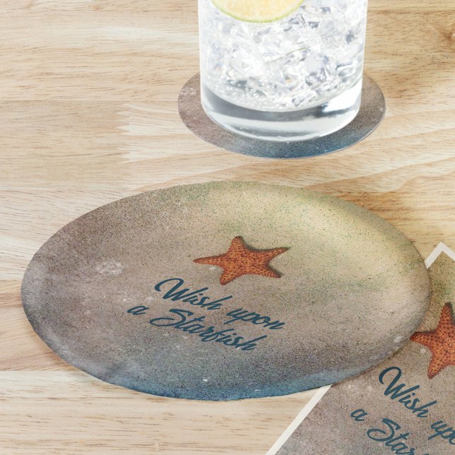 Orange Starfish in the Sand and Surf Customisable Paper Plate (Creator Uploaded)