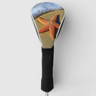 Orange Starfish On Beach Golf Head Cover