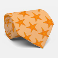 Orange Starfish Star Fish Beach Seashell Shell Tie