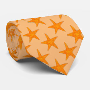 Orange Starfish Star Fish Beach Seashell Shell Tie